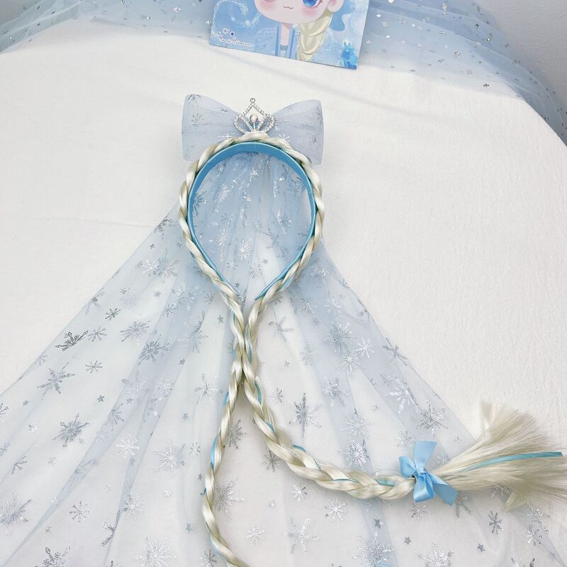 Children's Wig Braids Headband Veil Veil Crown Headband Wig Braids Girl Princess Sweet Headwear