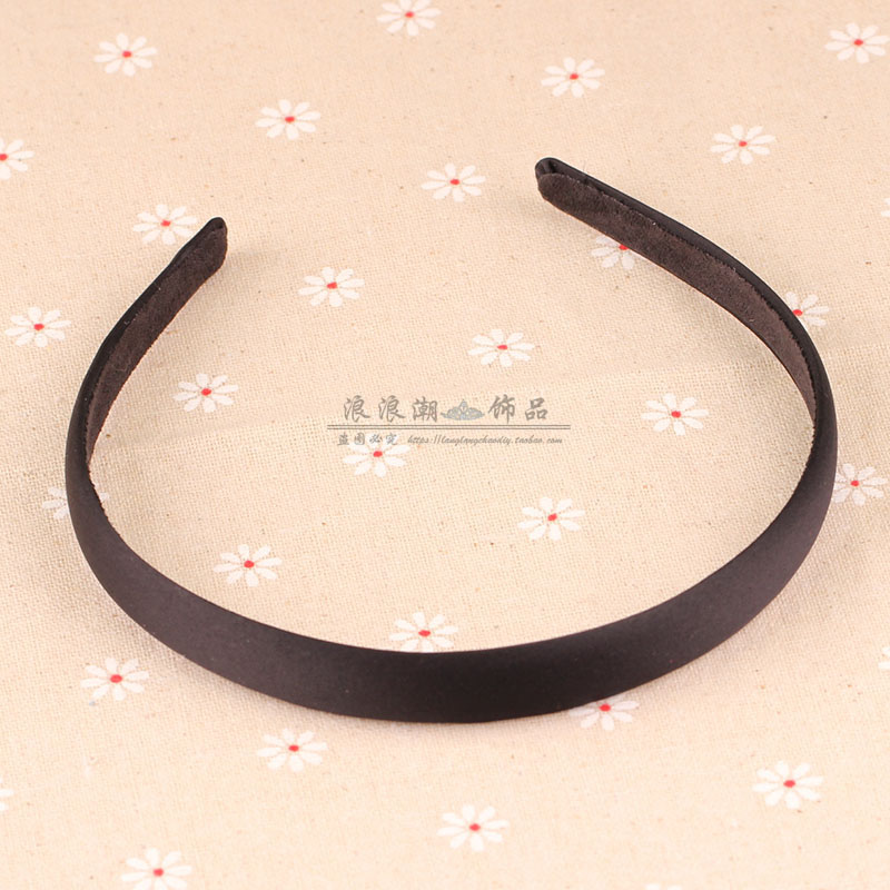 Đen headband Hàn Quốc đơn giản vải rộng vành headband tóc lỗ tự làm thủ công vật liệu phụ kiện tóc vương miện headband - Phụ kiện tóc dây chun buộc tóc