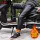 Leather pants for men in winter, thickened with velvet, waterproof and windproof, loose cotton pants for middle-aged and elderly people to keep warm while riding motorcycles.