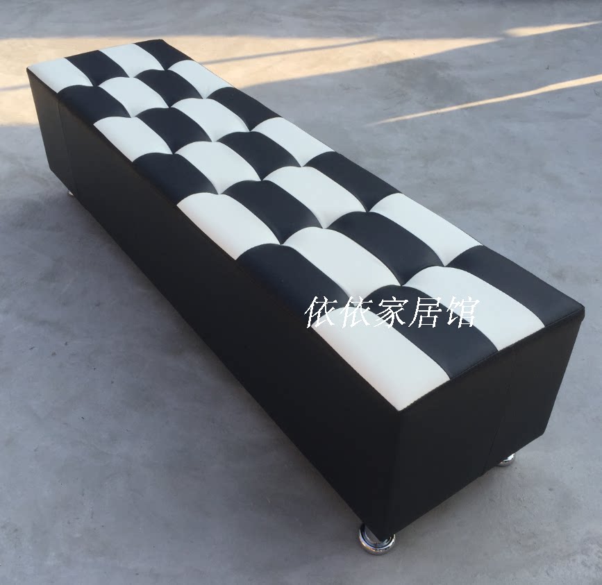 Special offer sofa stool leather shoe stool shop special sitting stool rectangular wearing shoe stool rest chair black and white
