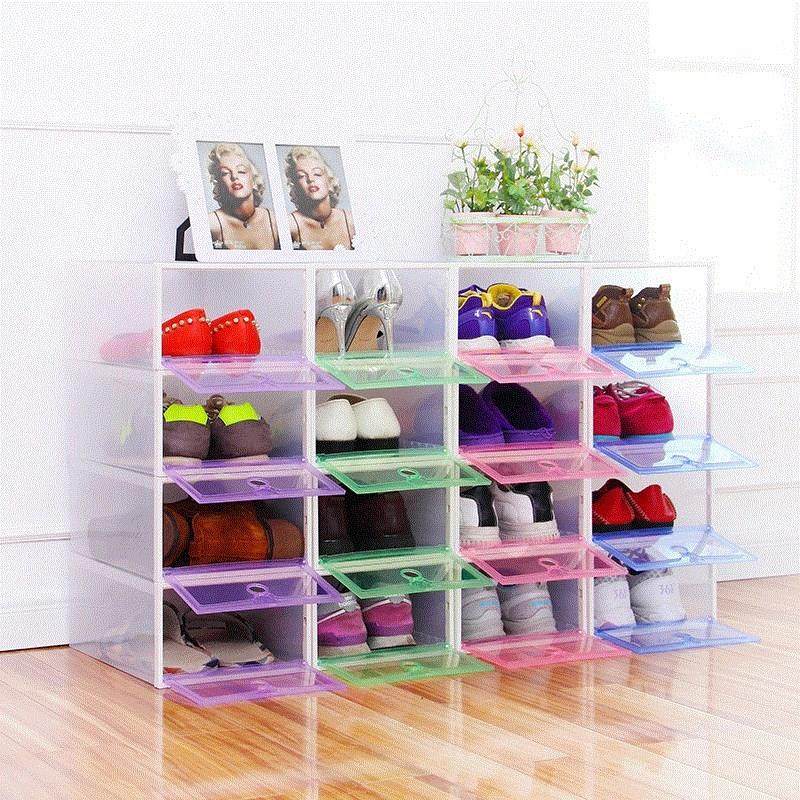 6 sets of thicked transparent shoes box shoestorage box