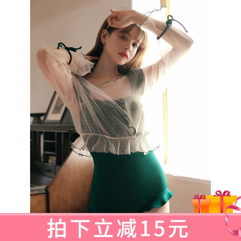 2021-day series The new retro sexy bubble spa hood sweatshirt with swimsuit woman covered with a thin fairy Fan swimsuit