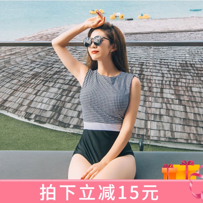 DK New Swimsuit Women's Super Fairy's Sexy Big breasts MM gathers for conservative Holiday Soak Spa Swimsuit to Slim Fit