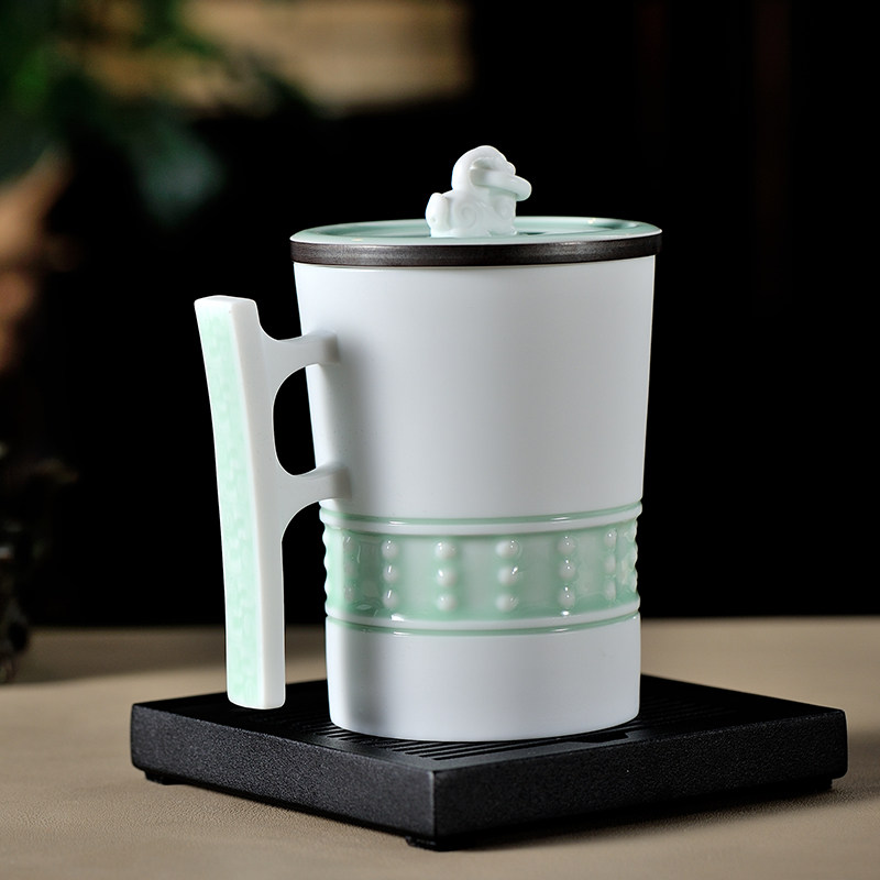 Ancient Wu kiln fire ceramic tea cup men's high-end office daily tea set to send gifts to taste tea cups