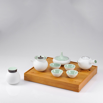 Guwu kiln huoyuqing ceramic high-end kung fu tea set one pot four cups office home complete set tea set gift box