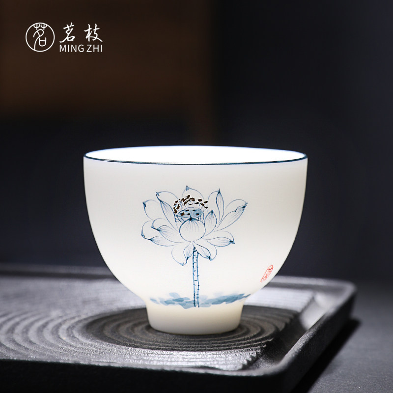 Tea Little Tea Cup with hand-drawn blue flower cup drink cup ceramic tea cup Chinese style