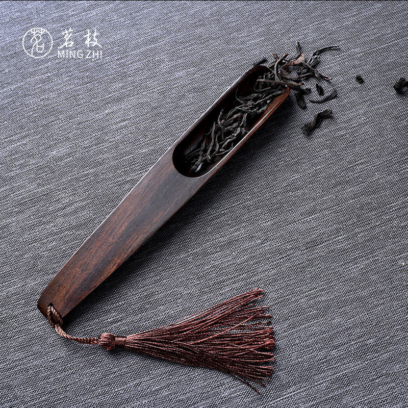 Mingzhi Ebony teaspoon teaspoon solid wood tea shovel tea tea spoon kung fu tea set tea ceremony spare parts