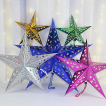 Christmas Decorations Folded DIY Solid Hollowed-out Pentagram Mall Square Kindergarten School Activities Suspended Ceiling Hangings