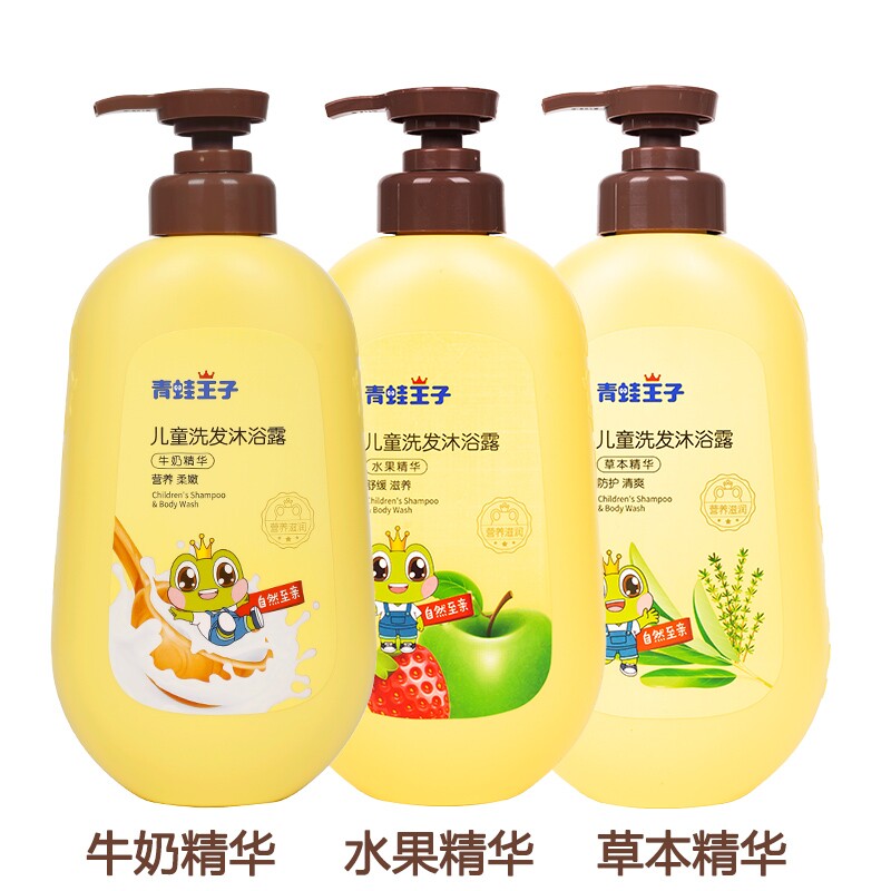 Frog Prince Children's Shampoo Bath and Dew 480 ml Fruit Milk Herb Infants 2 in 1 mild tear free