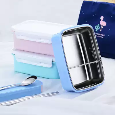 IRONX lunch box 304 stainless steel adult minimalist insulated lunch box student canteen Korean grid with lid bento box