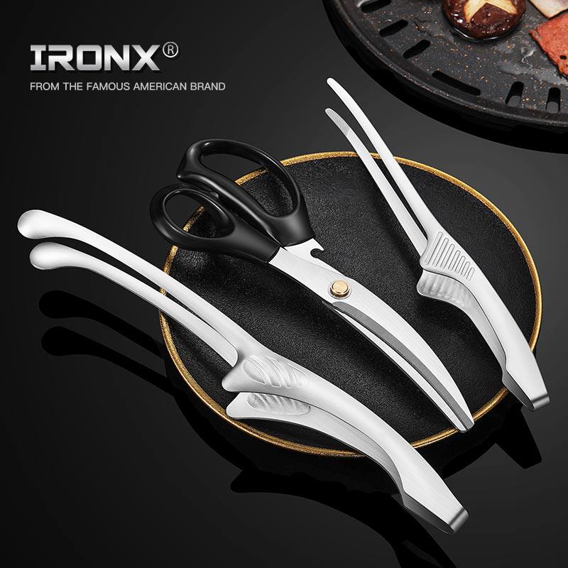 ironx barbecue clip 304 stainless steel fried steak special clip commercial Korean barbecue tool scissors set