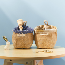 Cotton linen holds bag of fabric storage bag wall to collect bag door hanging plastic bag simple Nordic wind
