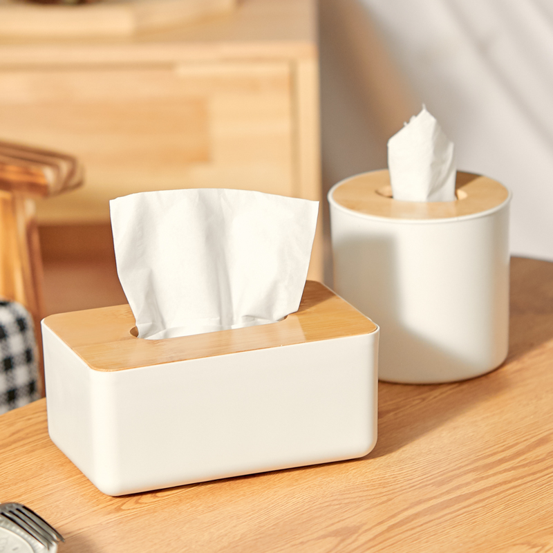 Nordic Bamboo Wood Paper Towel Box Minimalist Modern Home Living Room Drawing Cardboard Box Restaurant Hotel Roll Paper Box Remote Control Containing-Taobao