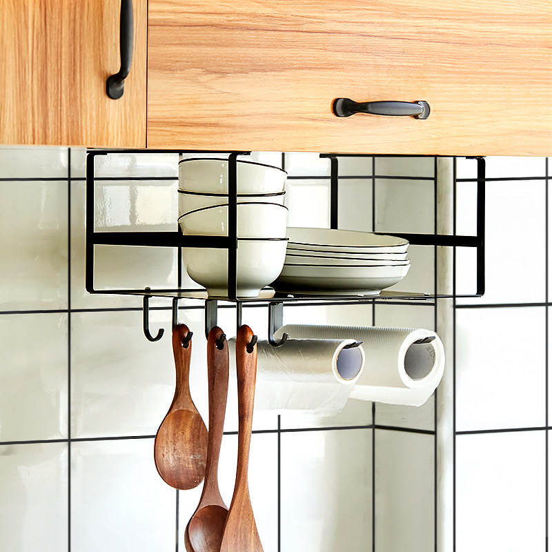 Kitchen cabinet cabinet hanging flavor collection frame multifunctional punch-free hanging basket salt sauce vinegar rack