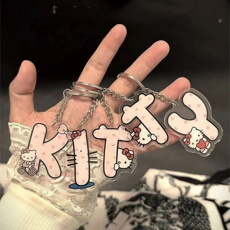 Kt Couple Letter Backpack Keychain Pendant Acrylic High-Value Student Gift Cartoon Cute Name Kt Couple Letter Backpack Keychain Pendant Acrylic High-Value Student Gift Cartoon Cute Name