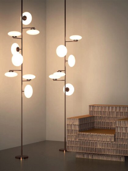 Designer Model House Villa Glass Decoration Light Luxury Living Room Study Cloakroom Lamp Simple Modern Floor Lamp