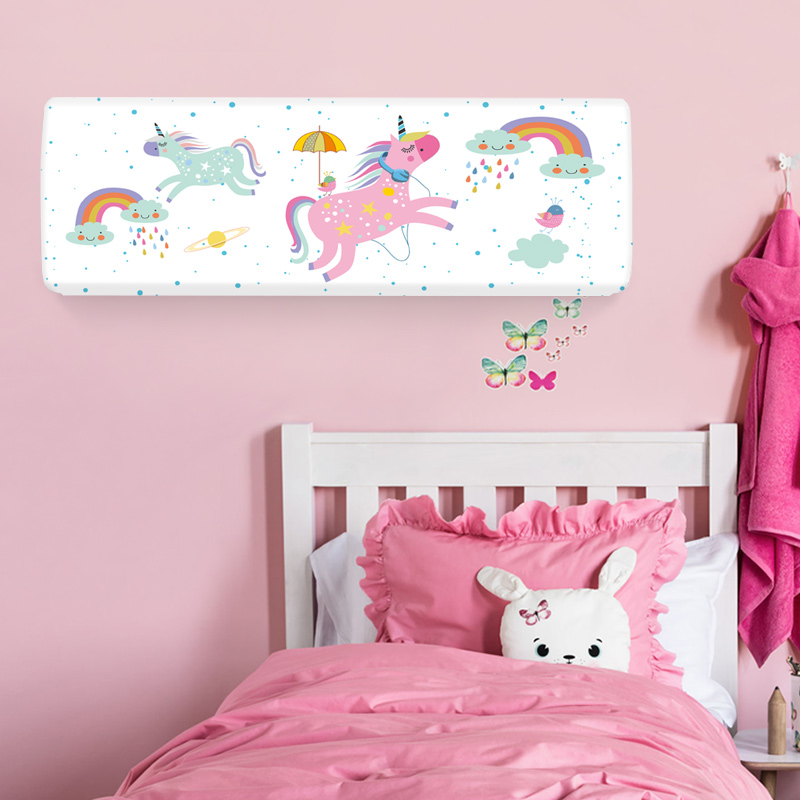 Air conditioning cover set hanging Midea Oaks wall-mounted air conditioning dust cover Children's room bedroom cartoon fabric air conditioning cover Gree