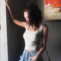 Harness vest female inner lap outside wearing tide spring beating bottom European and American Sexy tight work inset chinlon sleeveless blouses