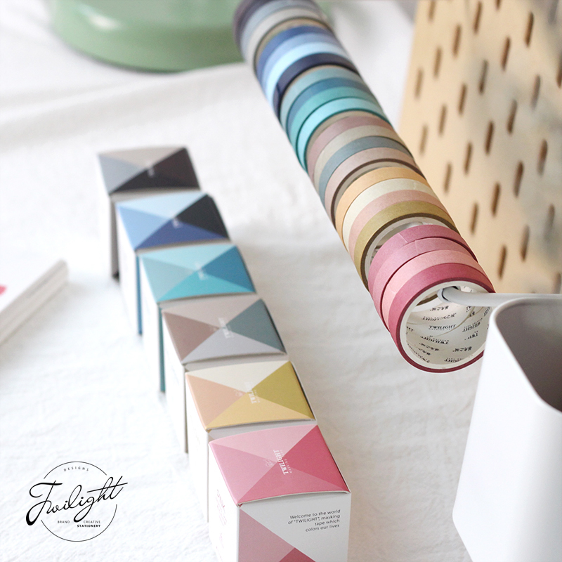Solid color dark ins hand account and paper tape and color fall in love rainbow cold color Japanese vintage diary decoration