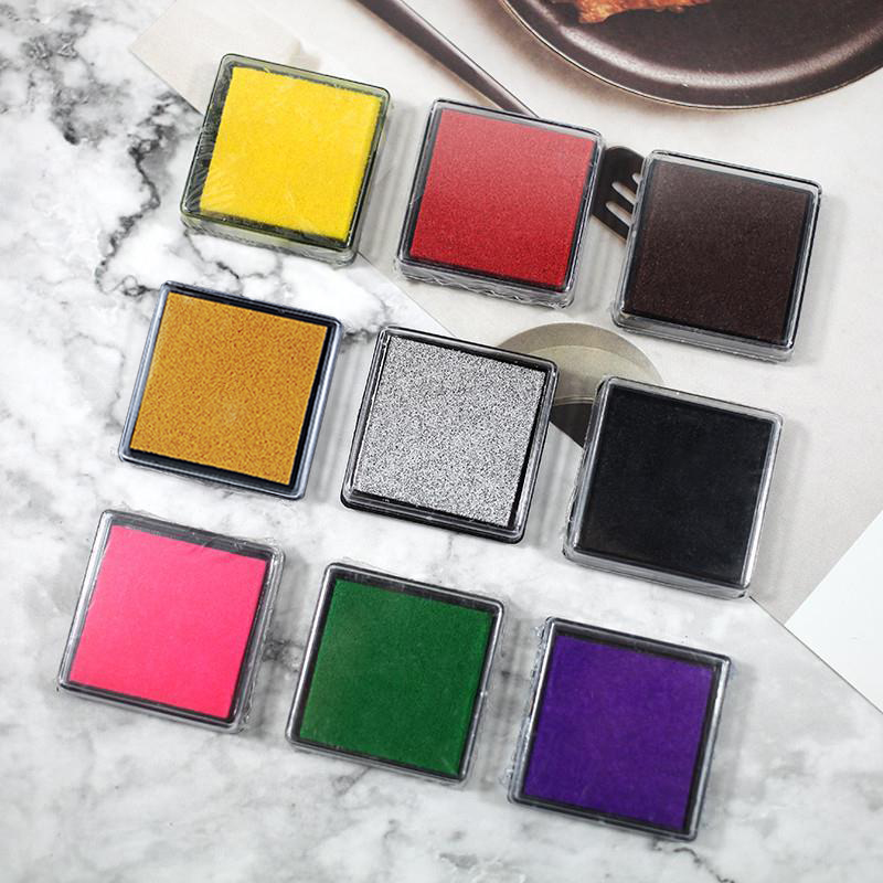 Korean stationery small square box color box printing mud colorful printing oil handmade DIY seal with rubber stamp pad