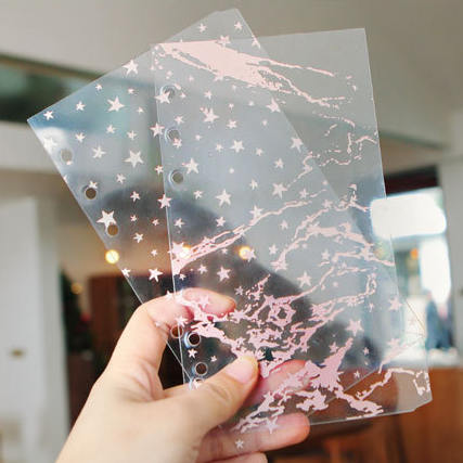 A5A6 loose-leaf notebook Color accessories 6 holes Handbooks This separation Page Classification Index Page PVC bronzed separator