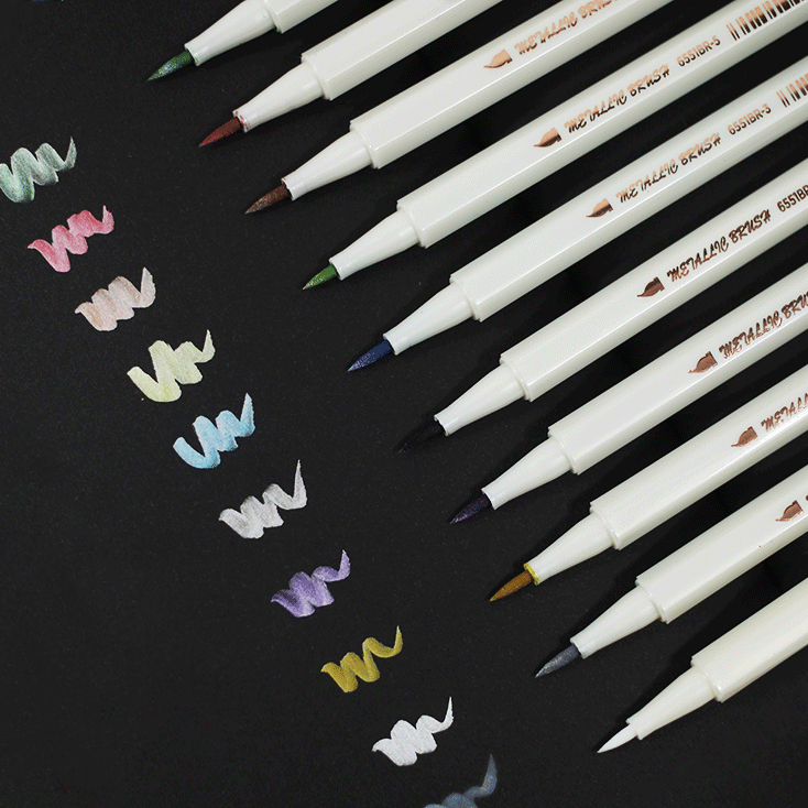 Stametal Pearlescent Color Soft Head Pen pen Brush Pen Decoration Graffiti-Painted Pen Special Color Paint Pen