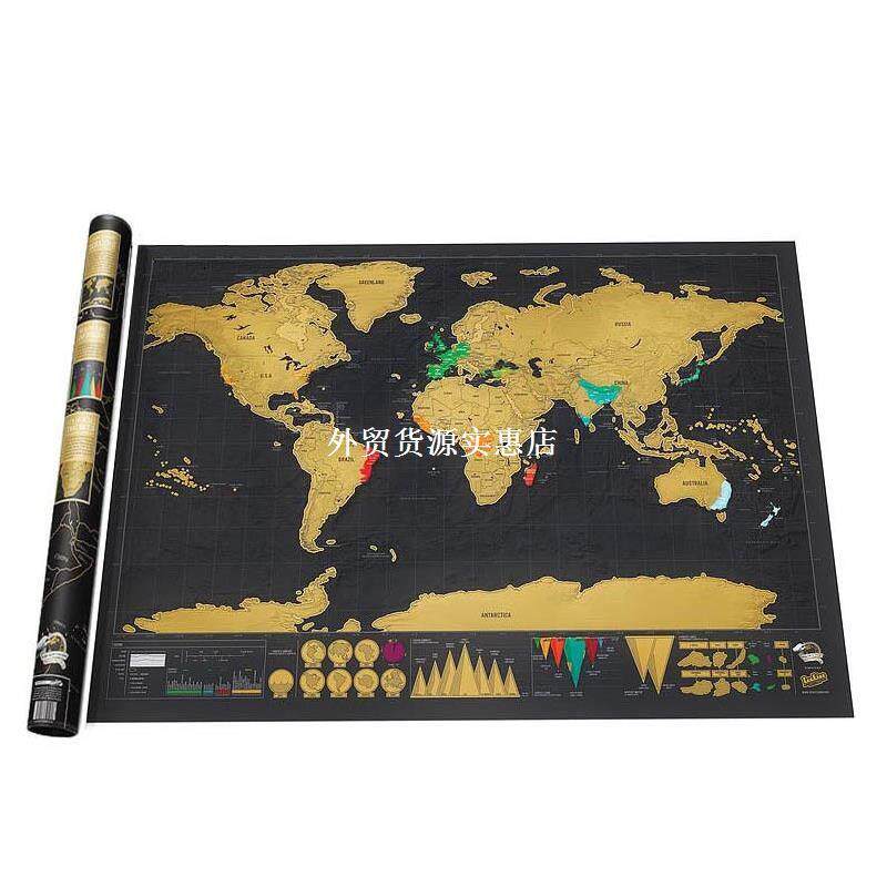 new world map wall stickers scratch map world travel scratch