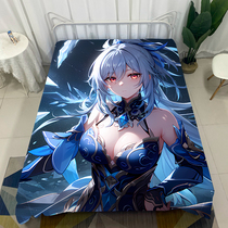 Customized mirror flow sheets with pictures surrounding star dome railway animation mattress cover single bed sheet student sheet protection cover