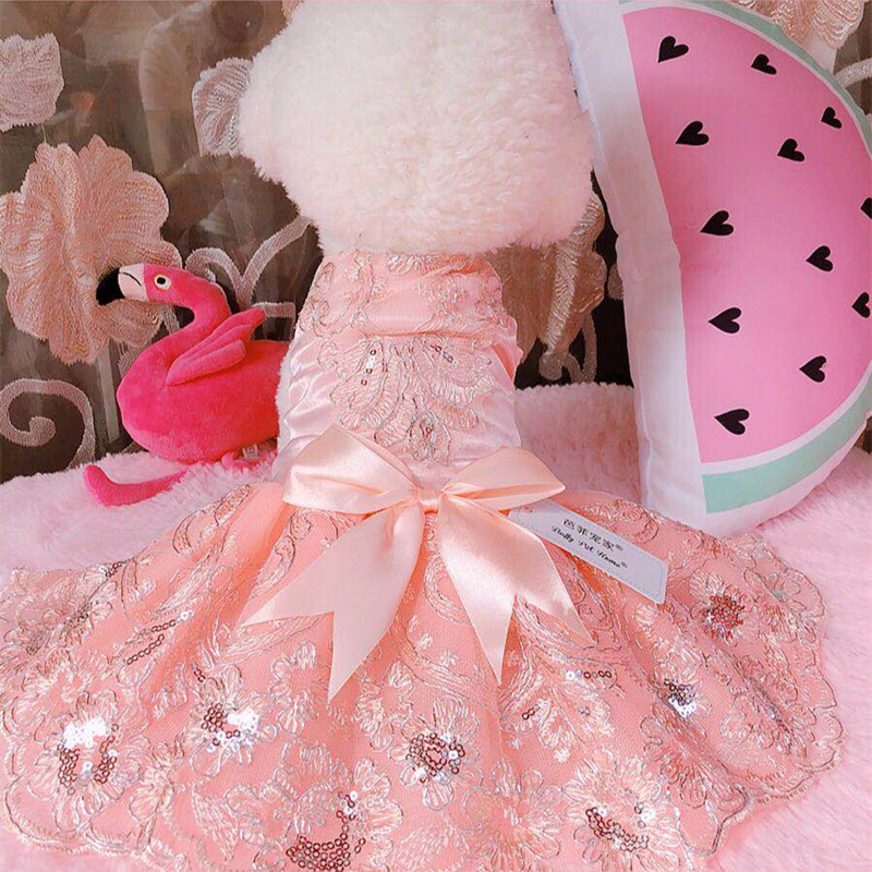 Pet Dog Evening Dress Wedding Dress Embroidered Cut Out Lace Teddy Vip Wedding Dress Spring and Summer Princess Dress Pet Dog Evening Dress Wedding Dress Embroidered Cut Out Lace Teddy Vip Wedding Dress Spring and Summer Princess Dress