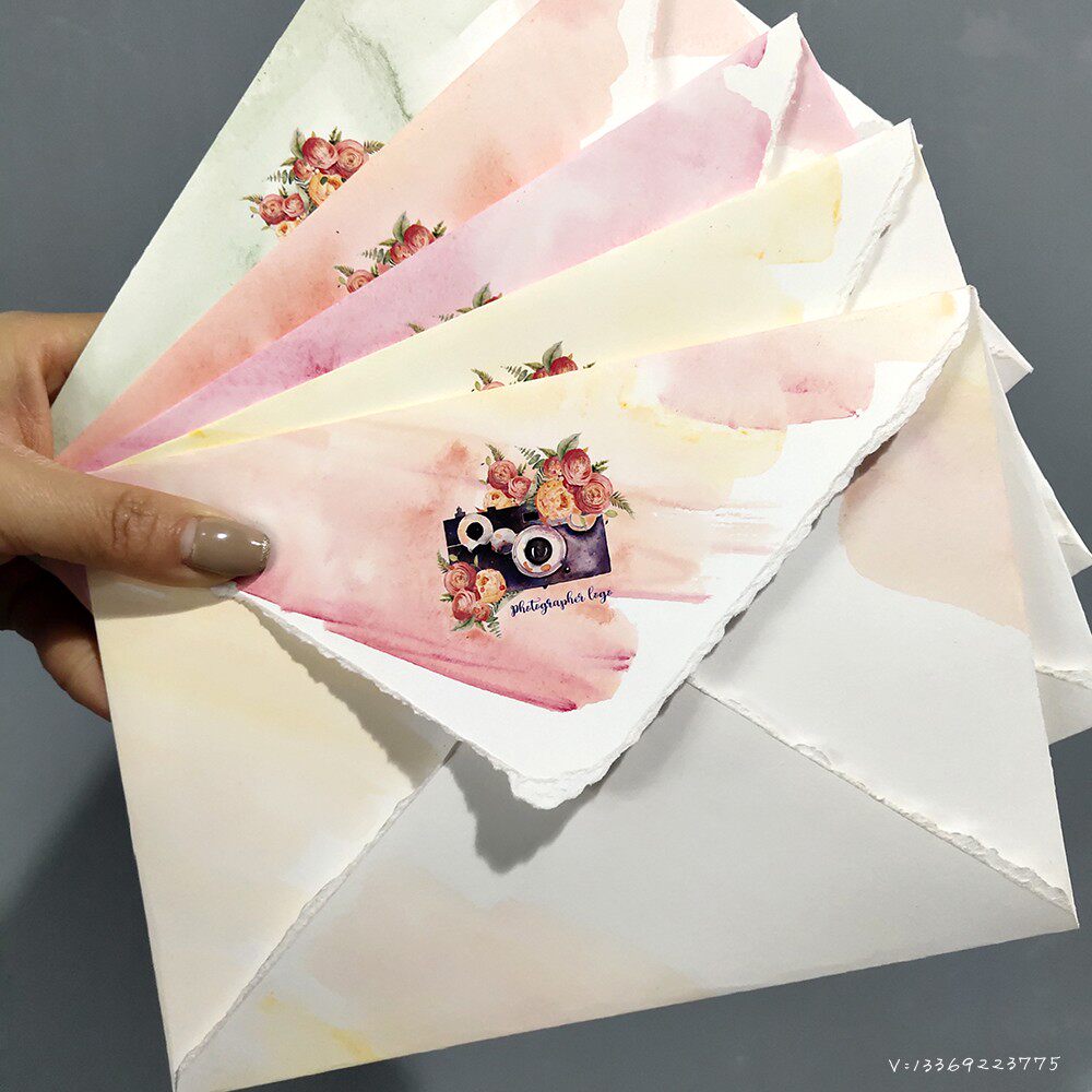 European-style wedding small fresh watercolor invitation letter letter letter written light hand-painted handdrawn Wedding gift card