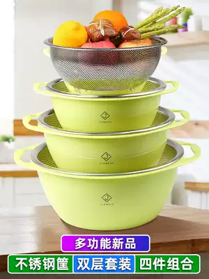 Stainless steel basin Household kitchen sink small drain basin drain basket color food grade round