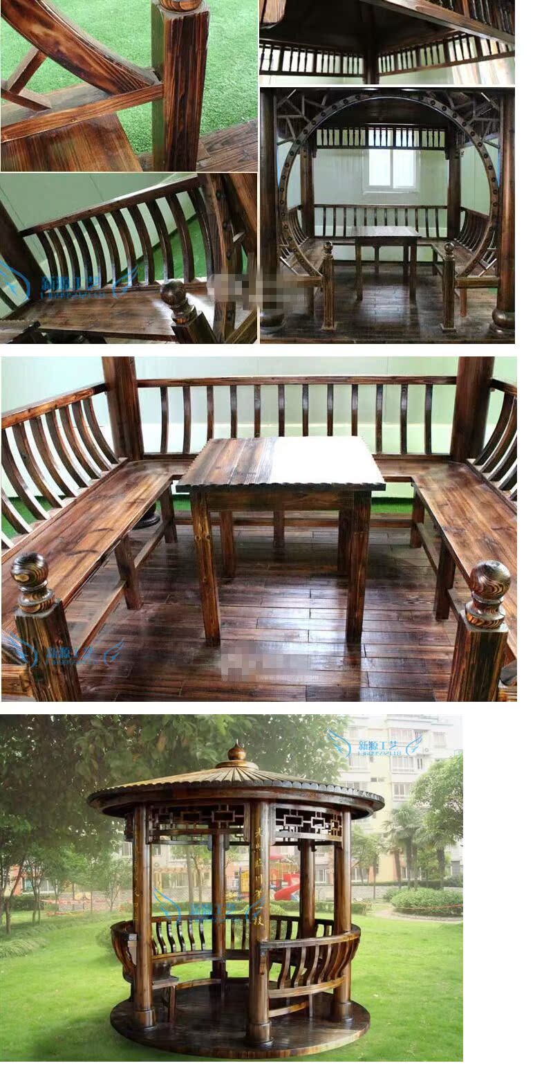 Gian hàng ngoài trời, biệt thự sân, nhà gỗ, giải trí, mát mẻ, đồ cổ, gỗ bảo quản, gỗ than, gian hàng bốn góc hai lớp - Bàn ghế ngoài trời / sân bàn ghế cafe ngoài trời