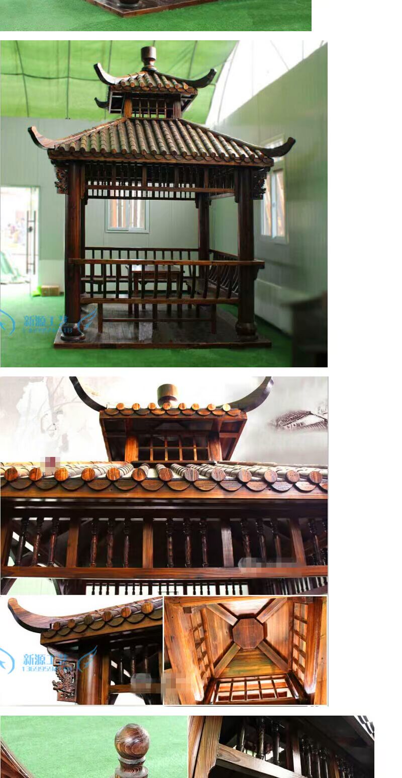 Gian hàng ngoài trời, biệt thự sân, nhà gỗ, giải trí, mát mẻ, đồ cổ, gỗ bảo quản, gỗ than, gian hàng bốn góc hai lớp - Bàn ghế ngoài trời / sân bàn ghế cafe ngoài trời