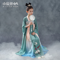 Han dress girl super fairy dress fluttering little girl old dress baby summer thin Chinese style Tang