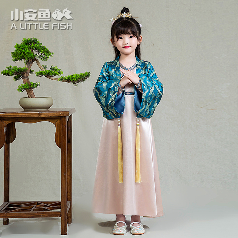 Girl's Han clothes boy CUHK Tong Ku Costume Little Girl's Birthday Gown children's suit Chinese Wind Ocean Dress