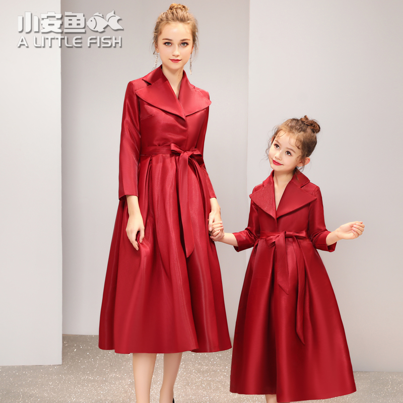 Clearance parent-child dress mother and daughter dress evening dress western style princess dress hosting catwalk piano performance dress spring and autumn