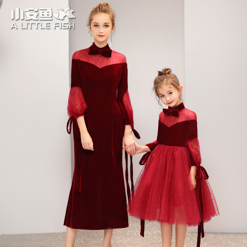 Pro-daughter dress Mother Dress Foreign Pie Walk Show Host Annual Meeting Evening Gown Princess Dresses Dresses Superfairy to Dress Winter Clothing