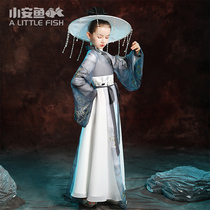 Han dress boy and girl Tang dress Guang style Chinese retro dress original Chinese wind embroidery long sleeve autumn dress