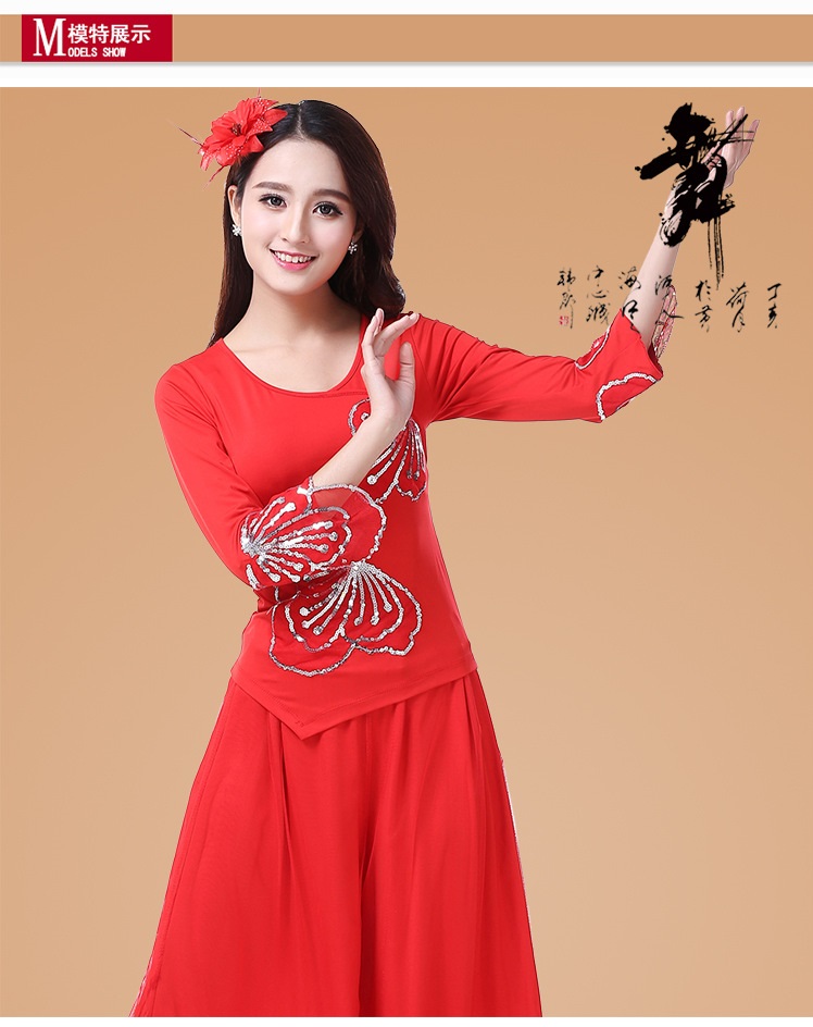Trang phục khiêu vũ vuông xuân hè 2019 mới thêu nữ trung niên khiêu vũ biểu diễn trang phục váy thể thao - Khiêu vũ / Thể dục nhịp điệu / Thể dục dụng cụ giầy múa trẻ em