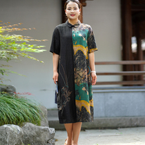 True silk dress woman in dress for 2022 summer loaded short sleeves mulberry silk dresses middle-aged moms