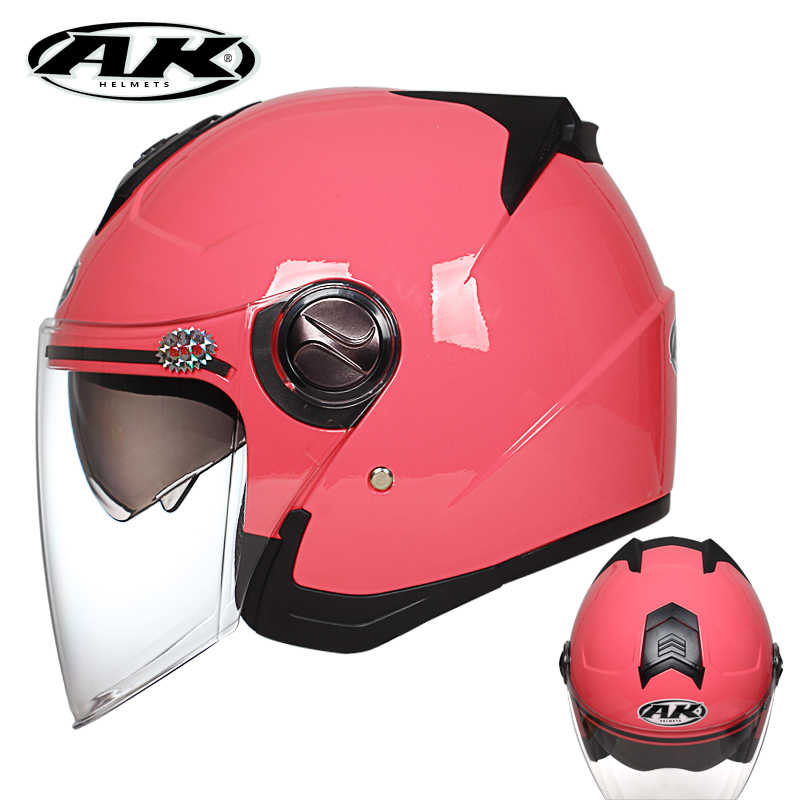 ak Akai battery electric vehicle helmet double lens semi-cover personality men and women winter warm four seasons common