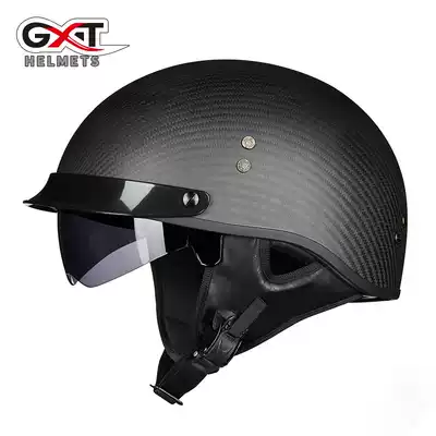  GXT carbon fiber electric car helmet men's and women's half helmet four seasons Harley retro personality half helmet summer helmet