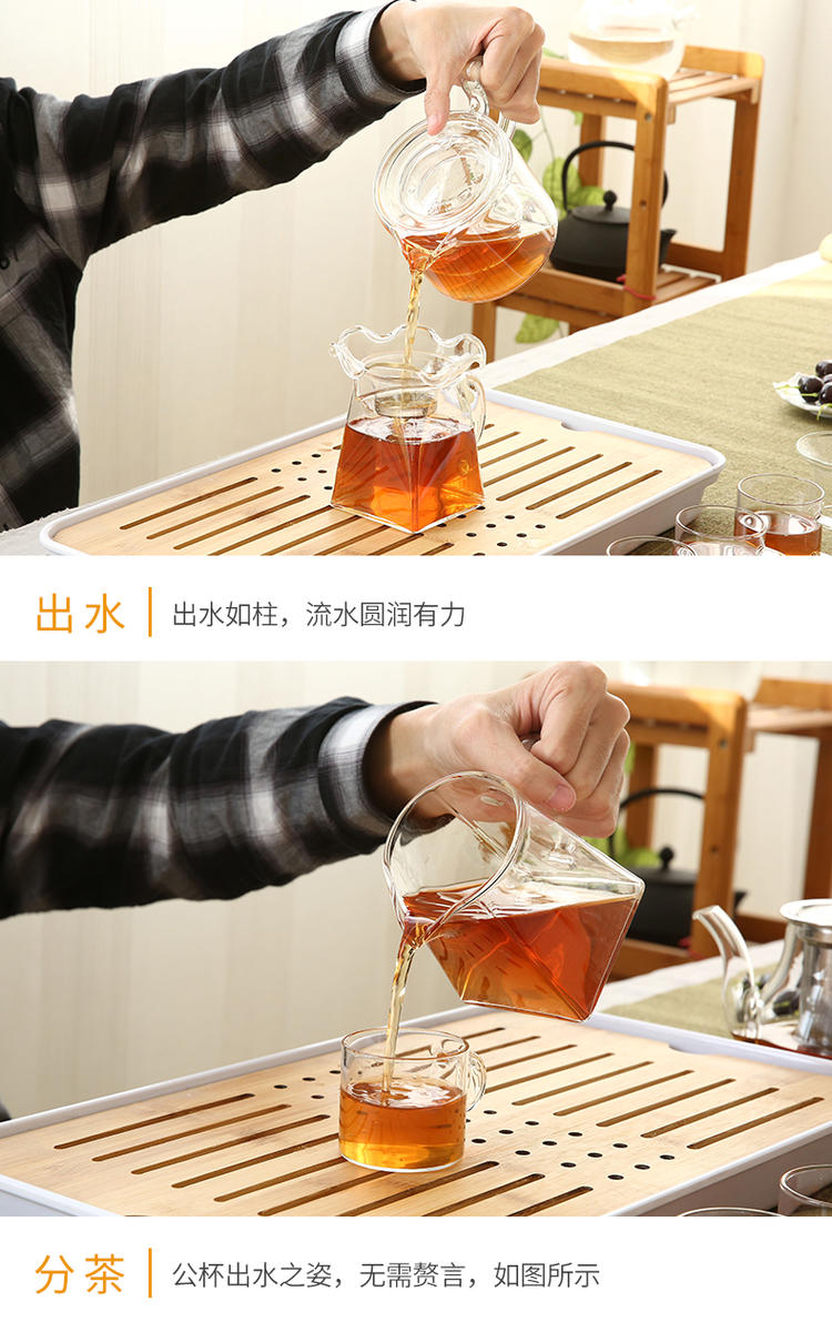 European style glass tea set kung fu tea high - temperature household contracted teapot transparent ceramic cups