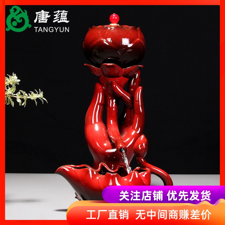 Jingdezhen kung fu tea set ceramic household lazy hand jade lotus automatic teapot teacup simple package