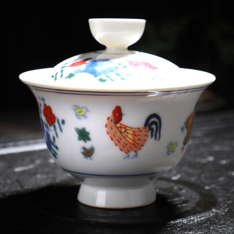 Gold colored enamel three to make tea tureen bowl cups large single household kung fu tea set suits for the lounge