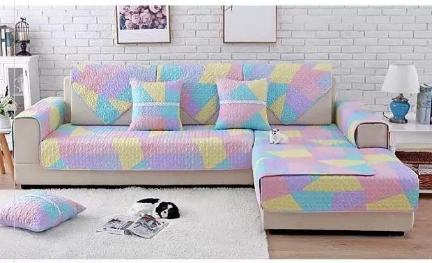 Vải không dễ nhăn, phẳng và thiết thực bọc ghế sofa nhỏ nhà ba người đơn giản tựa lưng bọc đệm tiện lợi - Ghế đệm / đệm Sofa