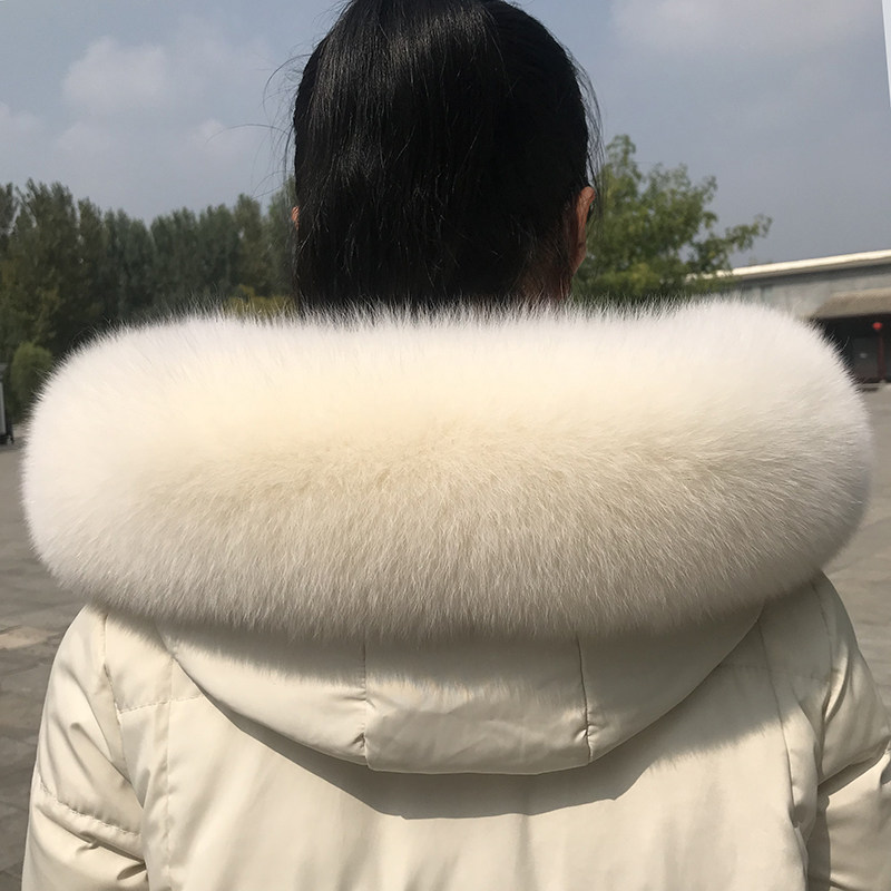 Fox fur collar single selling real hair collar 75 long hair width 12 cm down jacket wool collar accessories single buy universal woolen collar