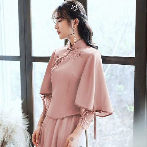 Платье подружки невесты, юбка для школьников, ретро лонгслив, нарукавники, комплект, коллекция 2021, яркий броский стиль