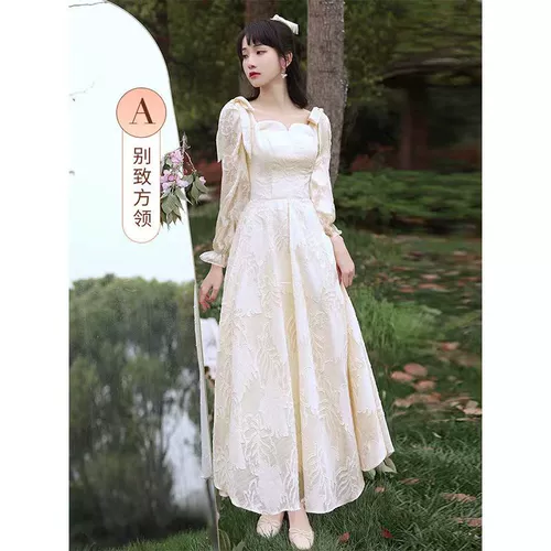 Весеннее летнее цветное платье подружки невесты, для подружки невесты, цвета шампанского, китайский стиль