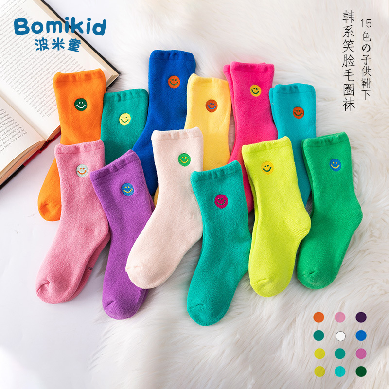 Children's autumn and winter pure cotton socks in childhood all-cotton socks in autumn and winter